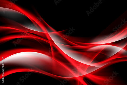 Creative Art Red Light Fractal Waves Abstract Background #87077837