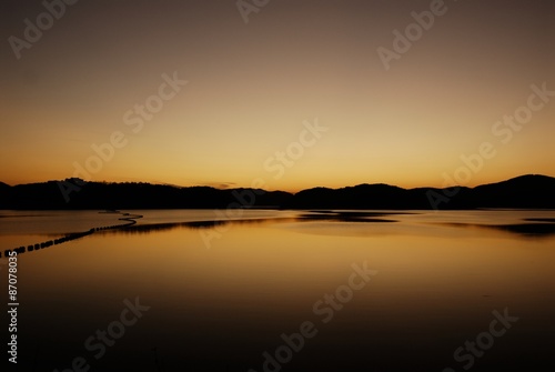 Sunset of Nam river in JinJu  Korea