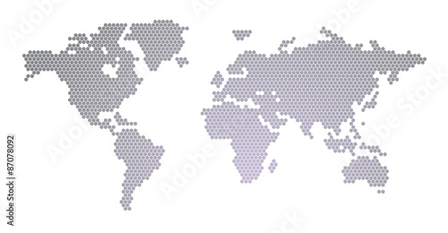 World Map Hexagon Design