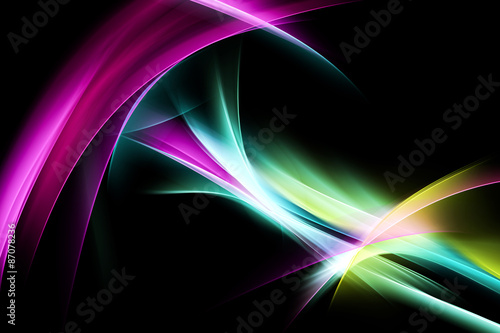 Colorful Art Light Fractal Waves Abstract Background