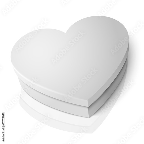 Vector realistic blank white heart shape box