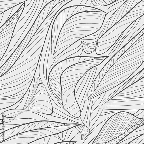 Seamless stylized leaf pattern. Vector illustration