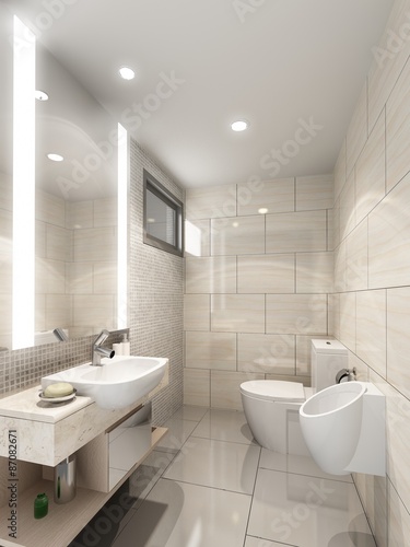 3d render of interior bathroom 