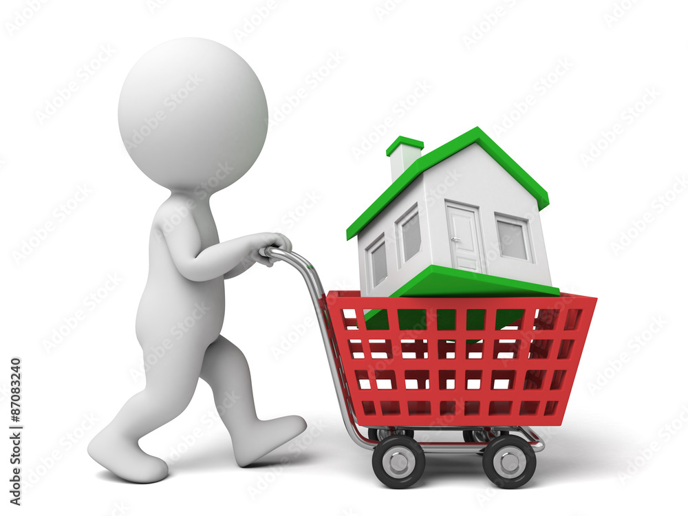 3d people with a house and key. 3d image. Isolated white background 3d people with a house and key. 3d image. Isolated white background
