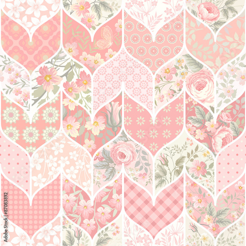 seamless patchwork pattern in pastel colors