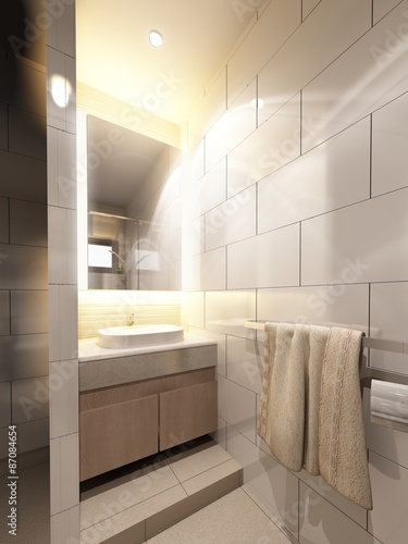 3d render of interior bathroom 
