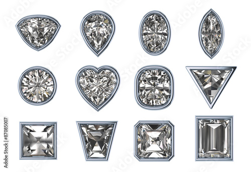 Silver Bezels set stock-Image