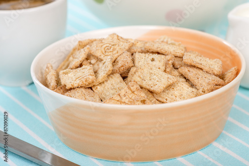 Cinnamon Cereal - Cinnamon flavoured dried cereal. Delicious and healthy breakfast meal. 