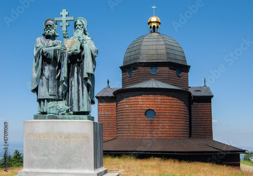 Chapel of St. Cyril and Methodius on Radhost, Beskydy, Czech republic photo