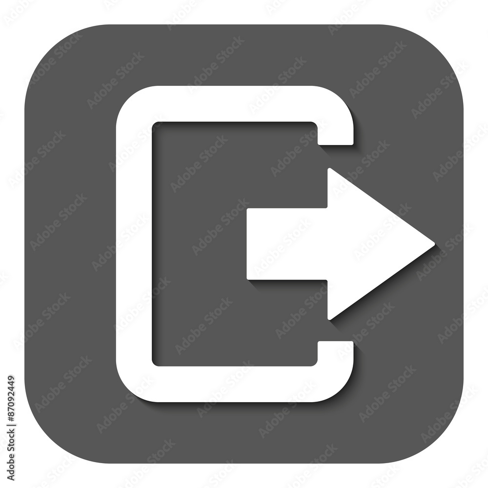 The exit bag icon. Logout and output, outlet, out symbol. Flat The exit bag icon. Logout and output, outlet, out symbol. Flat