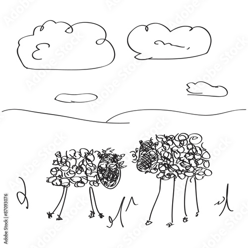 Simple doodle of some sheep