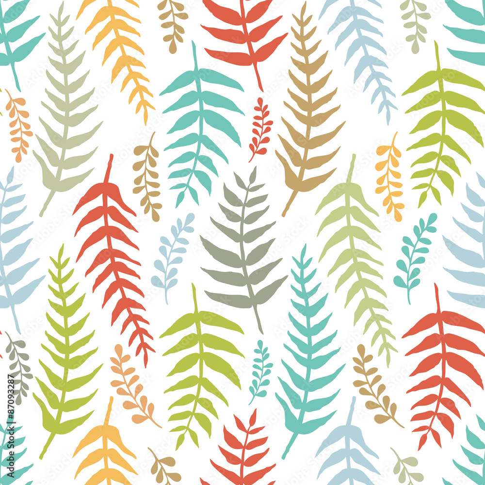Fern colorful seamless background Fern colorful seamless background