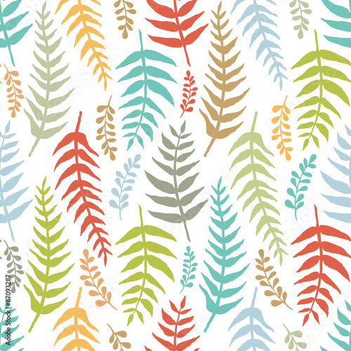 Fern colorful seamless background