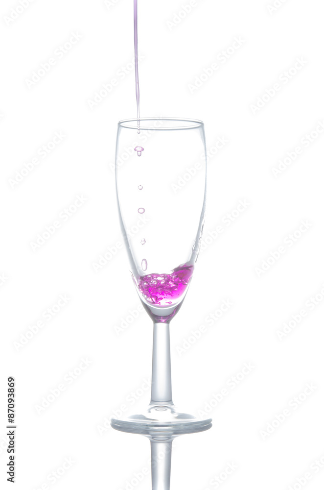 purple cocktail in glass on white background purple cocktail in glass on white background