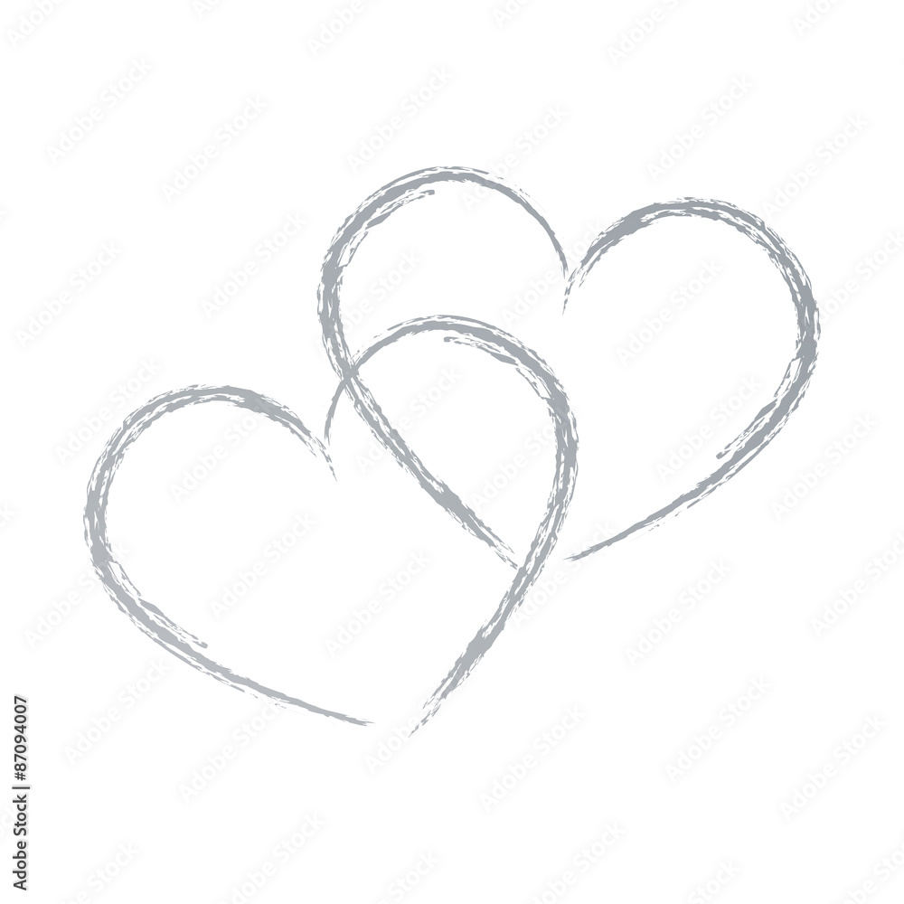 Zwei Herzen, Handzeichnung Stock Vector | Adobe Stock