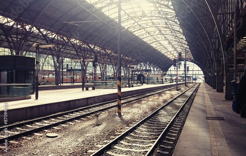 Obraz na plátně Main railway station in the Prague, Czech Republic.