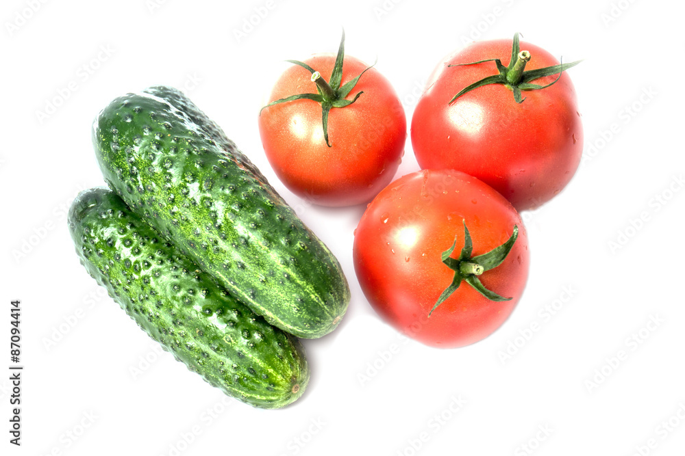 Ripe vegetables isolated on white background Ripe vegetables isolated on white background