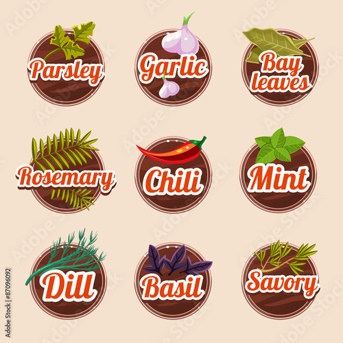 Set of herbs and spices