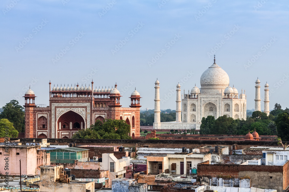 Taj Mahal and Taj Gate, Agra city