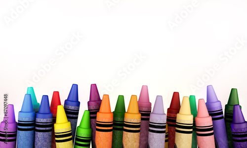 Crayons on White