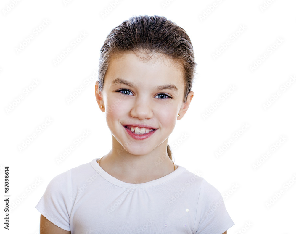 Portrait of a charming little girl smiling at camera Portrait of a charming little girl smiling at camera