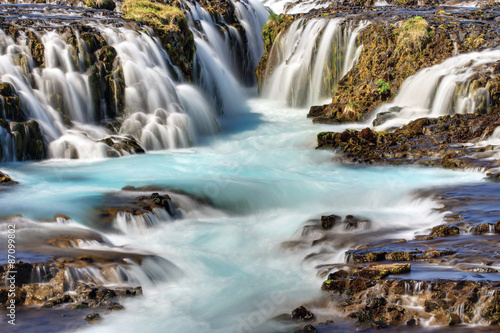 Detail of the Bruarfoss waterfall in Iceland