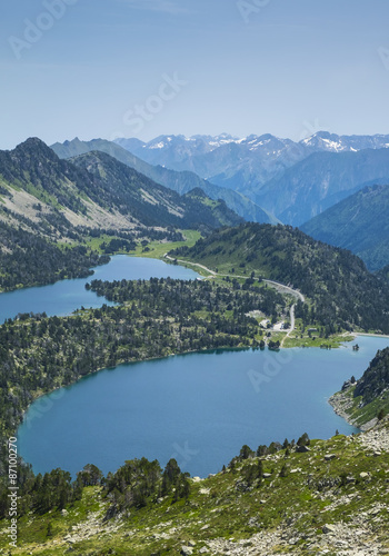 Water and mountains in the natural park of the French Pyrenees © poliki