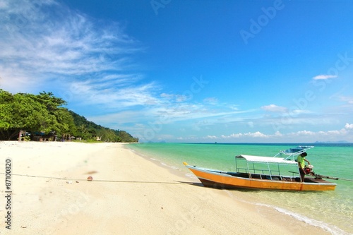 Paradise beach in kohngai island at trang Thailand 