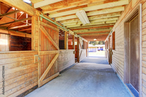 Large and authentic barn with many stalls.
