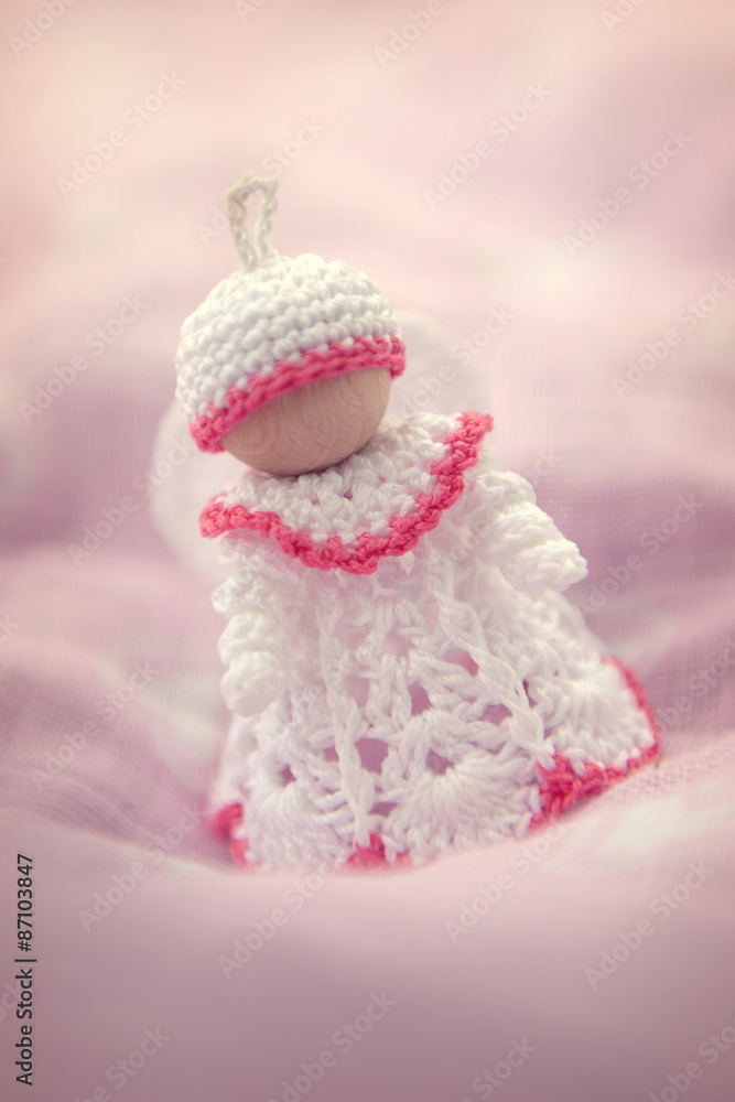Tiny handmade crochet angel decoration Tiny handmade crochet angel decoration