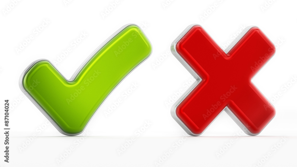 Tick and cross symbols Tick and cross symbols