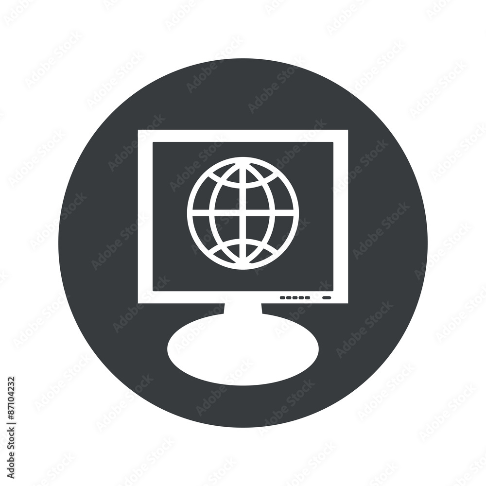 Round globe monitor icon Round globe monitor icon