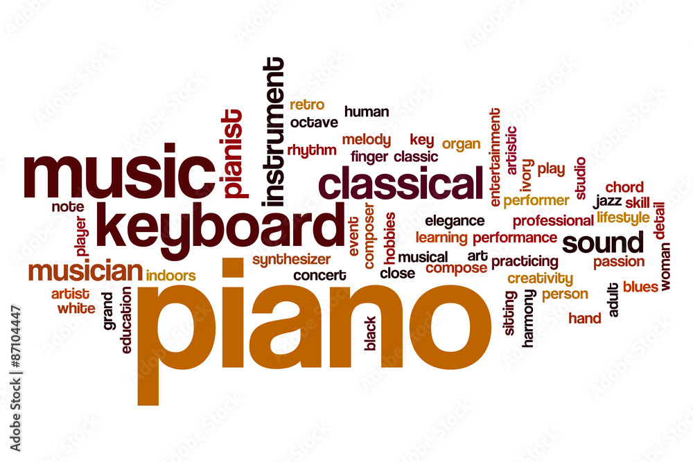 Piano word cloud concept