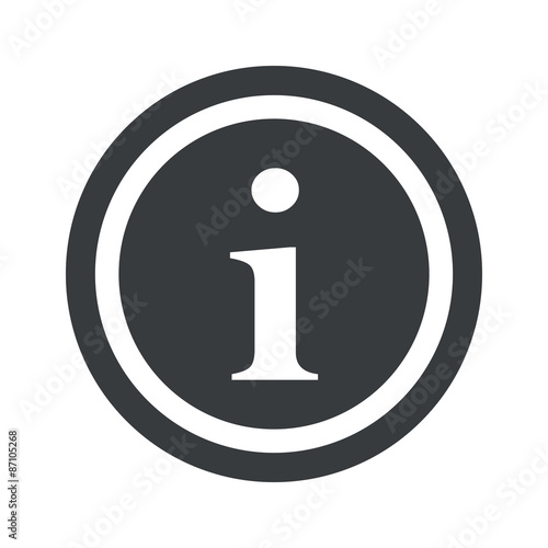 Round black information sign