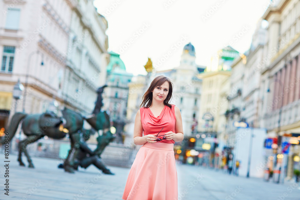 Beautiful young tourist in Vienna