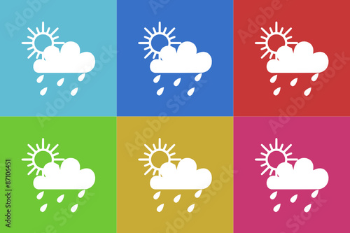 rain vector icons set