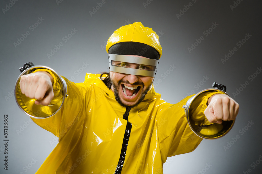 Man wearing metal glasses in techno concept Man wearing metal glasses in techno concept