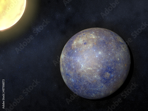 Fototapeta Naklejka Na Ścianę i Meble -  Mercurio pianeta, spazio e sole