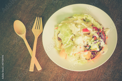 salad with filter effect retro vintage style