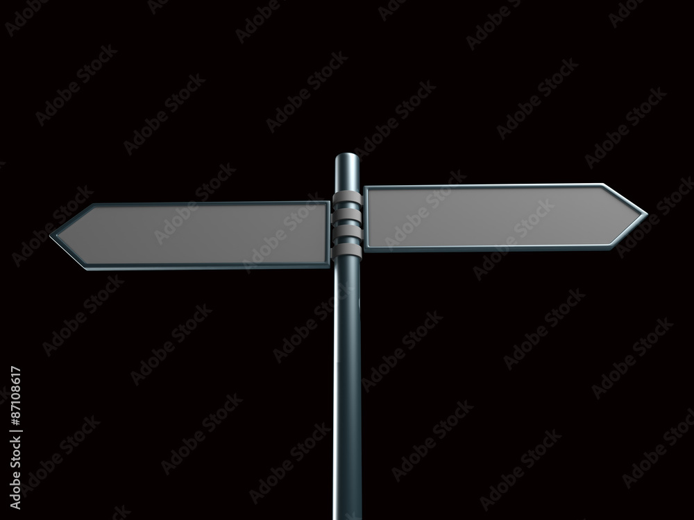 Obraz premium Signpost isolated on Black Background