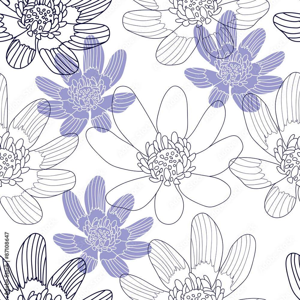 Fototapeta premium Seamless pattern with flowers