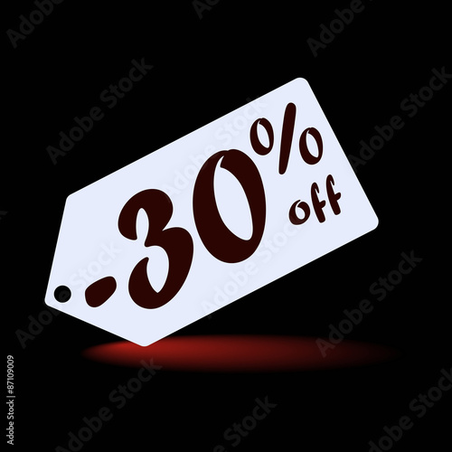 Bargain sale vector icon -30 %. Sale tags.