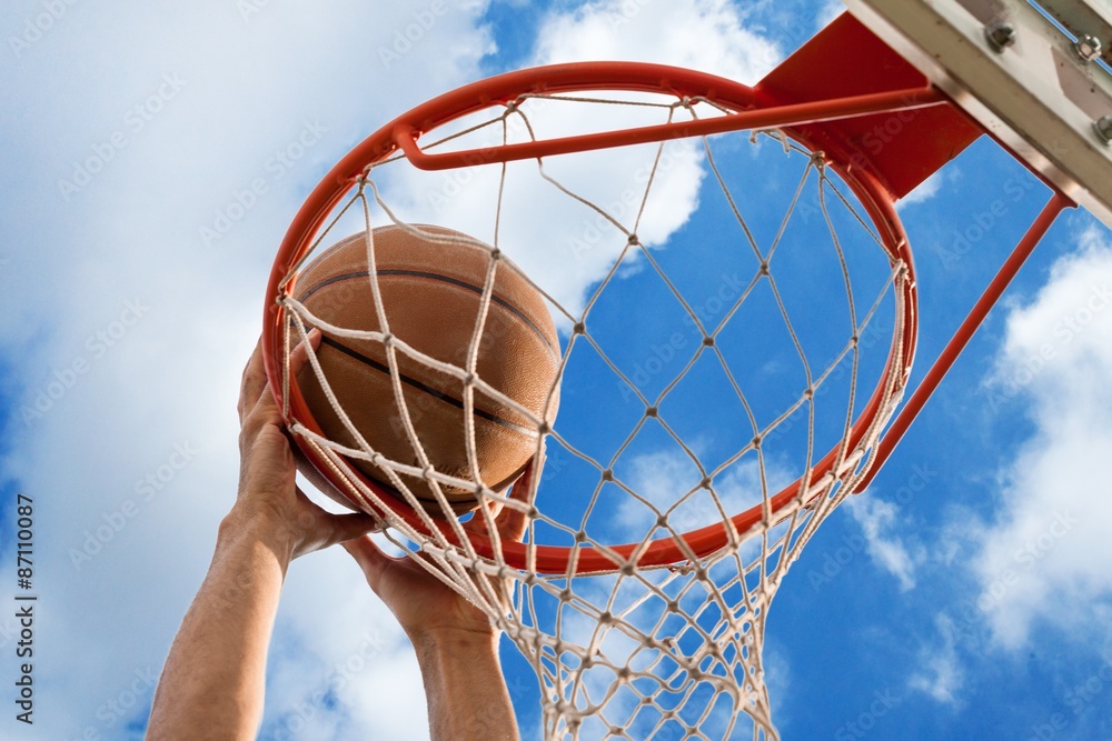 Basketball, Slam Dunk, Basketball Hoop.