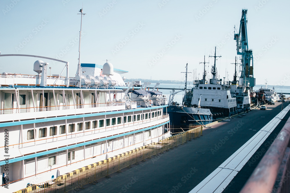 Naklejka premium Passenger ship is in port. Odessa .