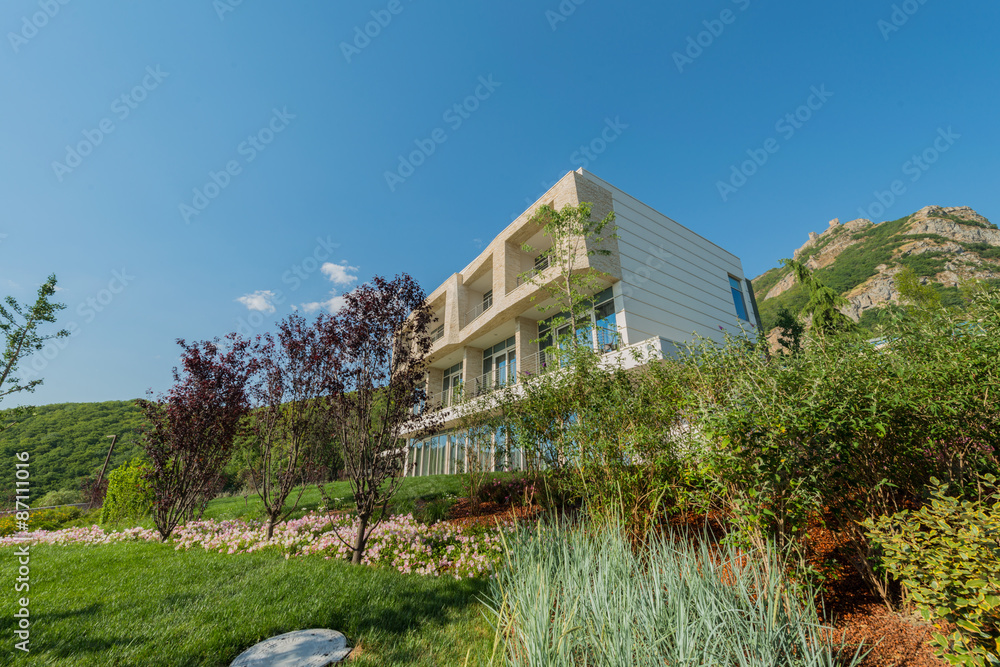 Modern house in bright summer day Modern house in bright summer day