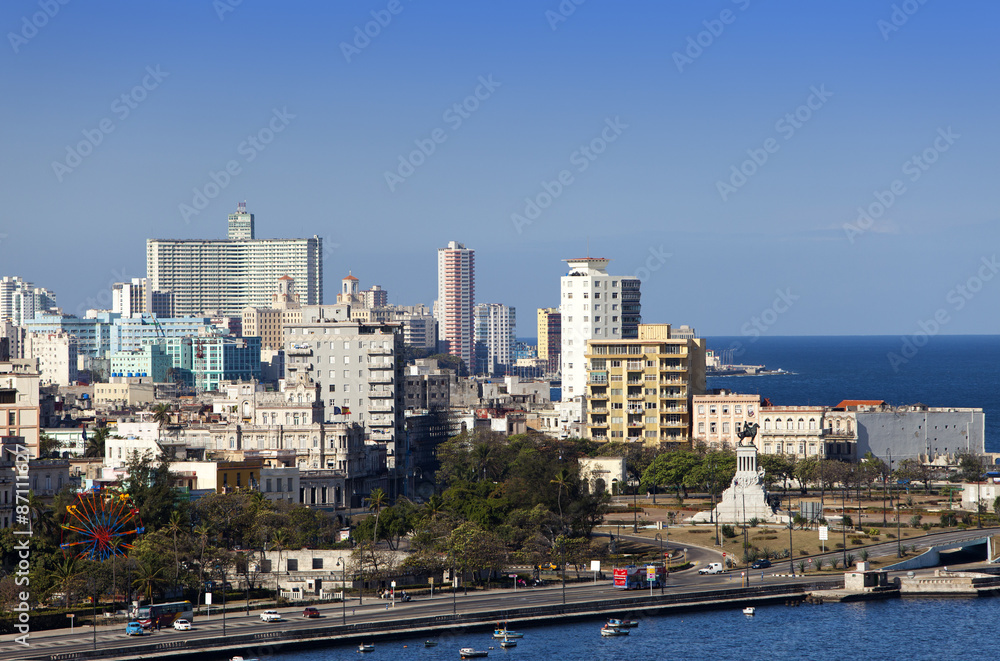 Havana. View of the old city through a bay