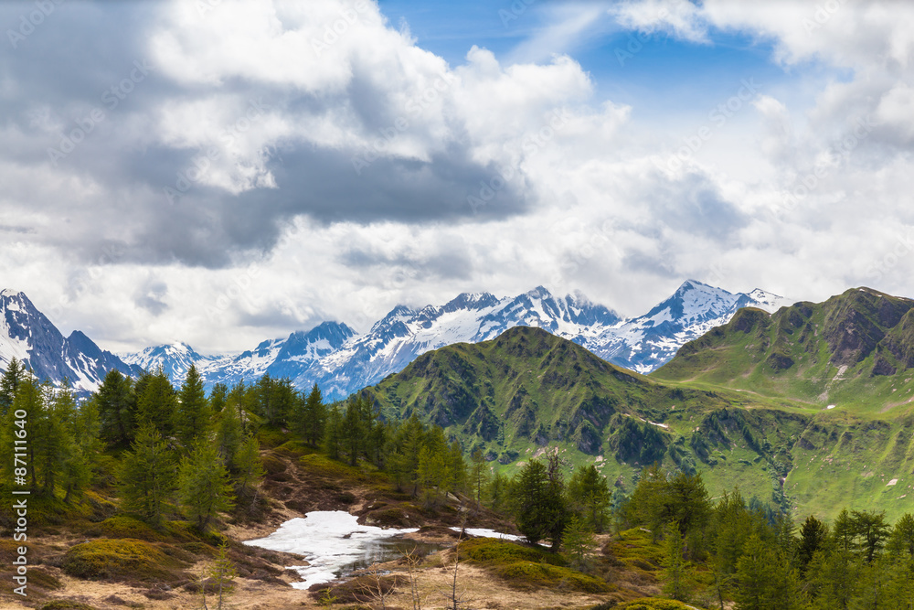 Panorama view of the Alps in Ticino