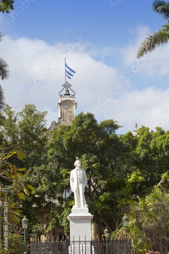 Cuba. Havana. Statue of Carlos Manuel de Cespedes ..