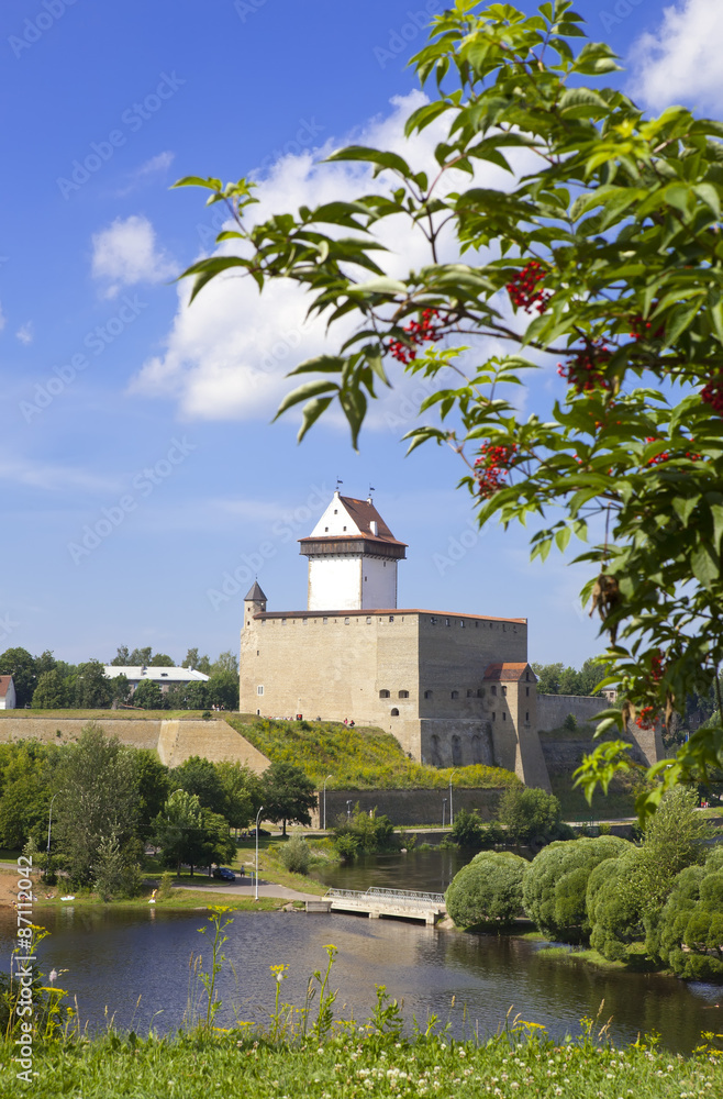 Estonia. Narva. Ancient fortress on border with Russia.. Estonia. Narva. Ancient fortress on border with Russia..