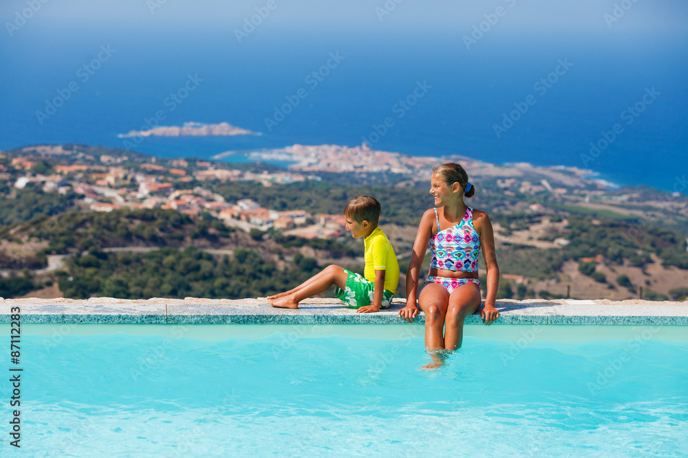 Kids at swimming pool